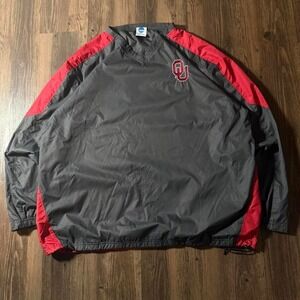 Oklahoma Sooners NCAA By KA Inc Pullover Windbreaker Jacket Mens XL Gray Red